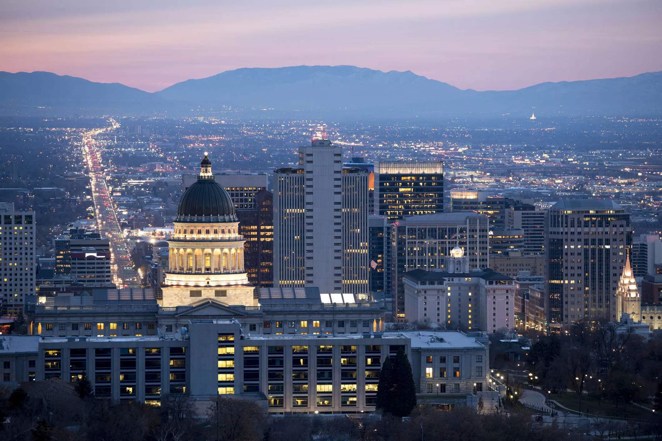 Salt lake City at sunrise